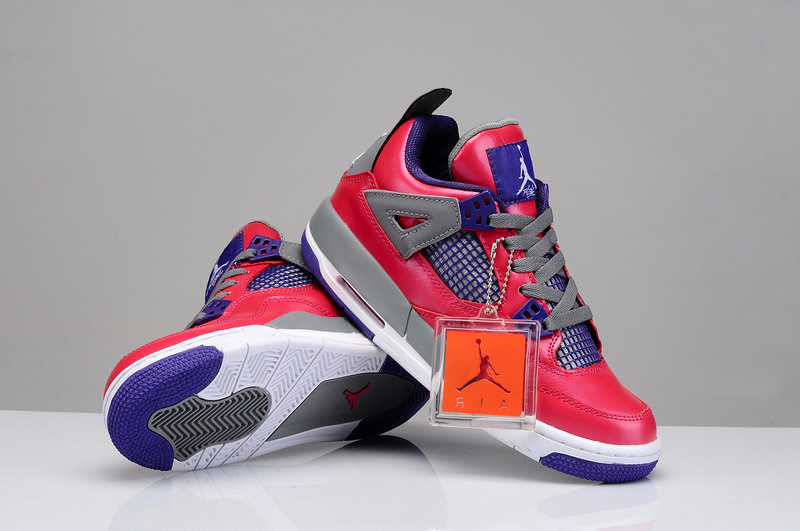 Air Jordan 4 Women Shoes Aaa Purple/Red/Gray Online